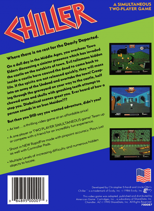 Chiller (Homebrew) — Box back